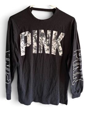 VS PINK Black Open Back Top
